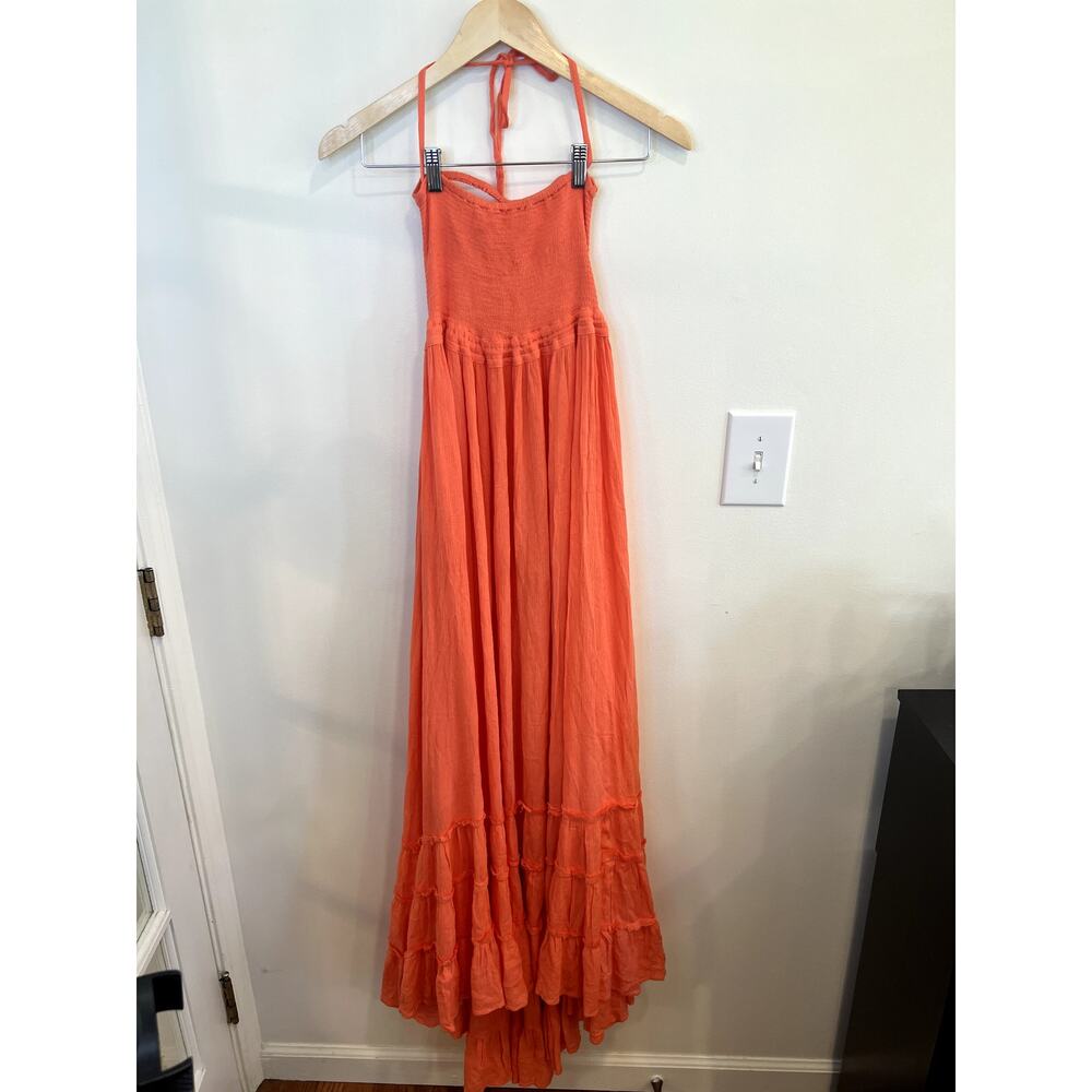 NWT Free People Coral Maxi Dress XS Boho Open Back Halter Sundress